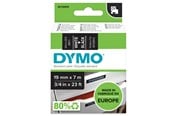 Papir, Fotopapir og Etiketter - DYMO D1 tape | 19mm x 7m rulle | hvid på sort - S0720910