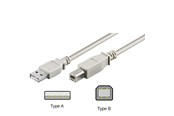 USB kabel - Pro USB-A <-> USB-B 2.0 - 1.8m - Grå - 4040849609534