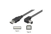USB kabel - Pro USB-A <-> USB-B 2.0 - 90° - 0.5m - Sort - 4040849930164