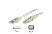 USB kabel - Pro USB-A <-> USB-B 2.0 - 1.8m - Transparent - 4040849689727