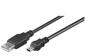 USB kabel - Pro USB-A <-> USB Mini-B (5-pin) - 3m - Sort - 4040849507687