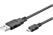 USB kabel - Pro USB-A <-> USB Micro-B - 1.8m - Sort - 4040849931819