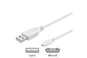 USB kabel - Pro USB-A <-> USB Micro-B - 0.15m - Hvid - 4040849961908