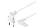 Strømkabel (ekstern) - Pro Strømkabel C7 (2 pins) - Hvid - 0.7m - 90° - 4040849973451