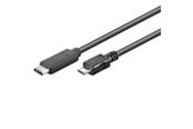 USB kabel - Pro USB-C <-> USB Micro-B - 1m - Sort - 4040849679933