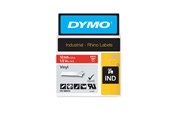 Papir, Fotopapir og Etiketter - DYMO Rhino industri vinyl tape | 12 mm x 5.5 m rulle | hvid på rød - 1805416