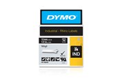 Papir, Fotopapir og Etiketter - DYMO Rhino industri vinyl tape | 12 mm x 5.5 m rulle | hvid på sort - 1805435