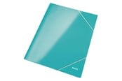 Mapper og Clipboards - Leitz 3-klap elastikmappe  WOW A4 Isblå - 39820051