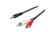 Audio kabel - Pro MiniJack - 2xRCA - Black - 3m - 4040849501968