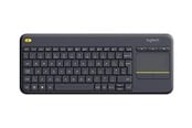 Tastatur - Logitech K400 Plus Ergonomic Wireless Touch - Tastatur - Nordisk - Sort - 920-007141
