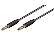 Audio kabel - Pro MiniJack 3.5mm Slim 4P - Bk - 1m - 4040849638268