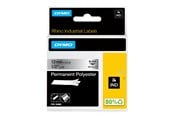 Papir, Fotopapir og Etiketter - DYMO Dymo Rhino permanent polyester | 19mm x 5.5m | sort på metallic - 18487