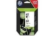 Blæk, Toner & Forbrugsstoffer - HP 62 / N9J71AE 2-Pack (Cyan Magenta Yellow) Pigmwnted Black Ink - N9J71AE