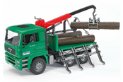 Legetøjsbil - Bruder MAN TGA Timber truck with loading crane and 3 trunks - 02769