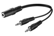 Audio kabel - Pro MiniJack 3.5mm splitter (1F - 2M) - Mono - Black - 4040849504723