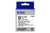 Papir, Fotopapir og Etiketter - Epson LK-3WBW Label Cartridge Strong Adhesive Black/White 9mm (9m) - C53S653007