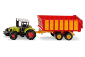 Legetøjsbil - SIKU 1650 Claas Tractor with Silage Wagon 1:72 - 541671