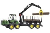 Legetøjsbil - Bruder John Deere 1210E Forwarder with 4 trunks and grab - 2133