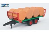 Legetøjsbil - Bruder Bale transport trailer with 8 round bales - 2220
