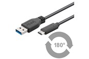 USB kabel - Pro USB-A <-> USB-C - 0.15m - USB 3.0 - Sort - PUSB3.2G1-AC-BLK-0.15M