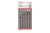 Værktøj - Bosch Stiksavsklingesæt med 5 dele, Wood and Plastics - 2608667858