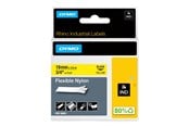 Papir, Fotopapir og Etiketter - DYMO Dymo Rhino fleksibel nylon | 19 mm x 3.5 m | sort på gul - 18491
