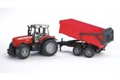 Legetøjsbil - Bruder  Massey Ferguson 7480 tractor with tipping trailer - 02045