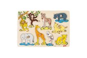 Trælegetøj - Goki Wooden Bubble Puzzle wild animals 9dlg. - 57829