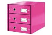 Arkivering & Opbevaring - Leitz Skuffekabinet Click & Store WOW 3 skuffer Pink - 60480023
