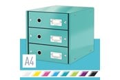 Arkivering & Opbevaring - Leitz Skuffekabinet Click & Store WOW 3 skuffer Isblå - 10K268L