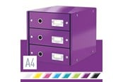 Arkivering & Opbevaring - Leitz Skuffekabinet Click & Store WOW 3 skuffer Lilla - 60480062