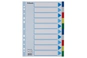 Lommer, Omslag & Registre - Esselte Faneblad  PP A4 10-delt flerfarve - 15261