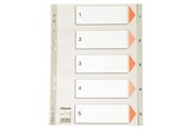Lommer, Omslag & Registre - Esselte Register  PP A4 1-5 grå - 100103