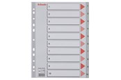 Lommer, Omslag & Registre - Esselte Register  PP A4 1-10 grå - 100105
