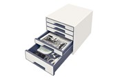 Skrivebordstilbehør - Leitz Skuffekabinet Desk Cube WOW 5-skuffer Hvid - 52142001