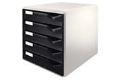 Skrivebordstilbehør - Leitz Skuffekabinet  Post og Form set - 5 skuffer A4 Sort - 52800095