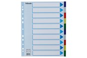 Lommer, Omslag & Registre - Esselte Faneblad PP A4+ 10-delt flerfarv - 15267