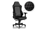 Gamer Stol - noblechairs HERO Gaming Chair - Black/Platinum-White Gamer Stol - Sort / Hvid - PU Læder - Op til 150 kg - NBL-HRO-PU-BPW