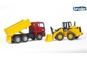 Legetøjsbil - Bruder MAN TGA Construction truck and articulated road loader FR 130 - BR2752