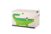 Børneværelse - 3 Sprouts Opbevaringskasse med låg, Crocodile - ITCCRO