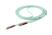 Netværkskabel - StarTech.com 5m Aqua OM4 Duplex Multimode Fiber Optic Cable- 50/125 - LC/LC - network cable - 5 m - aqua - Blå - 5m - 450FBLCLC5