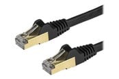 Netværkskabel - StarTech.com 1m Black Cat6a / Cat 6a Shielded Ethernet Patch Cable 1 m - patch cable - 1 m - black - Sort - 1m - 6ASPAT1MBK