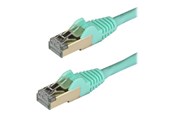 Netværkskabel - StarTech.com 3m Aqua Cat6a / Cat 6a Shielded Ethernet Patch Cable 3 m - patch cable - 3 m - aqua - Grøn - 3m - 6ASPAT3MAQ