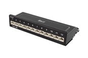 Netværkstilbehør - Deltaco Patch Panel 12xRJ45 Cat6a wall-mountable metal black - PAN-213