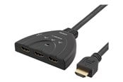 Skærm & Lyd switch - Deltaco HDMI Switch  3 inputs to 1 output 4K in - HDMI-7044