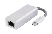 Netværksadapter (netkort, printserver mv.) - Deltaco USB C Network Adapter Gigabit RJ45 white - USBC-1080