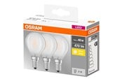Lyskilder - Osram LED pære Krone 4W/827 (40W) Mat 3-pak E14 - 4058075819399