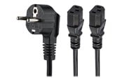 Strømkabel (intern) - StarTech.com C13 Power Cord - Schuko to 2x C13 - Y Splitter Power Cable - power cable - 2 m - PXT101YEU2M