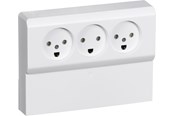 Lauritz Knudsen - LK OPUS 66 panelstikkontakt udvendig tripel for 2 tændinger 2-pol med jord 2½ modul, hvid - 501N6913
