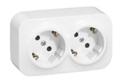 Afbrydermateriel - Legrand Forix dobbelt stikkontakt i hvid 16A / til 2 faser - 782423